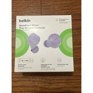Belkin SoundForm Bolt True Wireless Earbuds w/ Fast USB-C Charging - Lavender